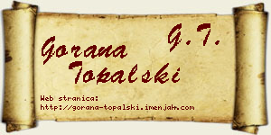 Gorana Topalski vizit kartica